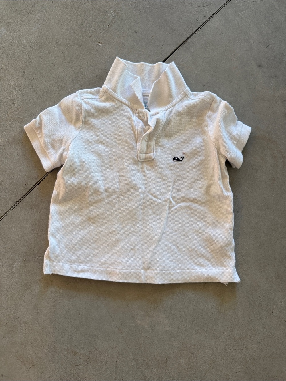 Vineyard Vines White Kids Polo with Whale Logo